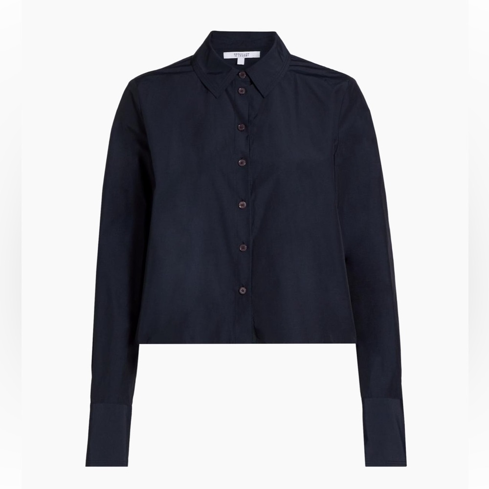 Derek Lam 10 Crosby’s boxy Aria shirt, navy, size SMALL